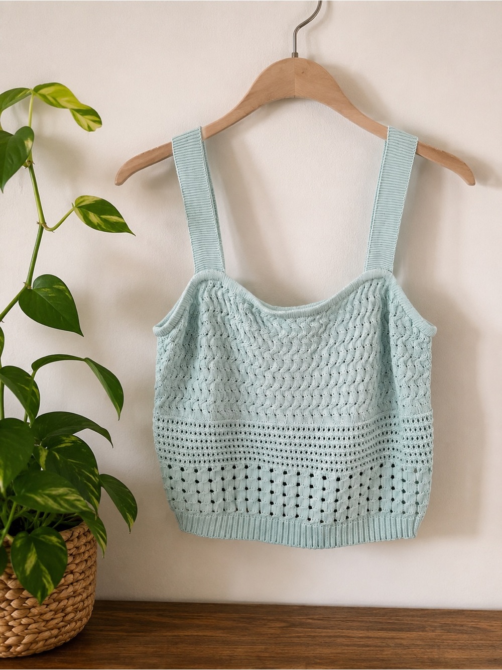 Aritzia Wilfred Blue Knit Tank Top